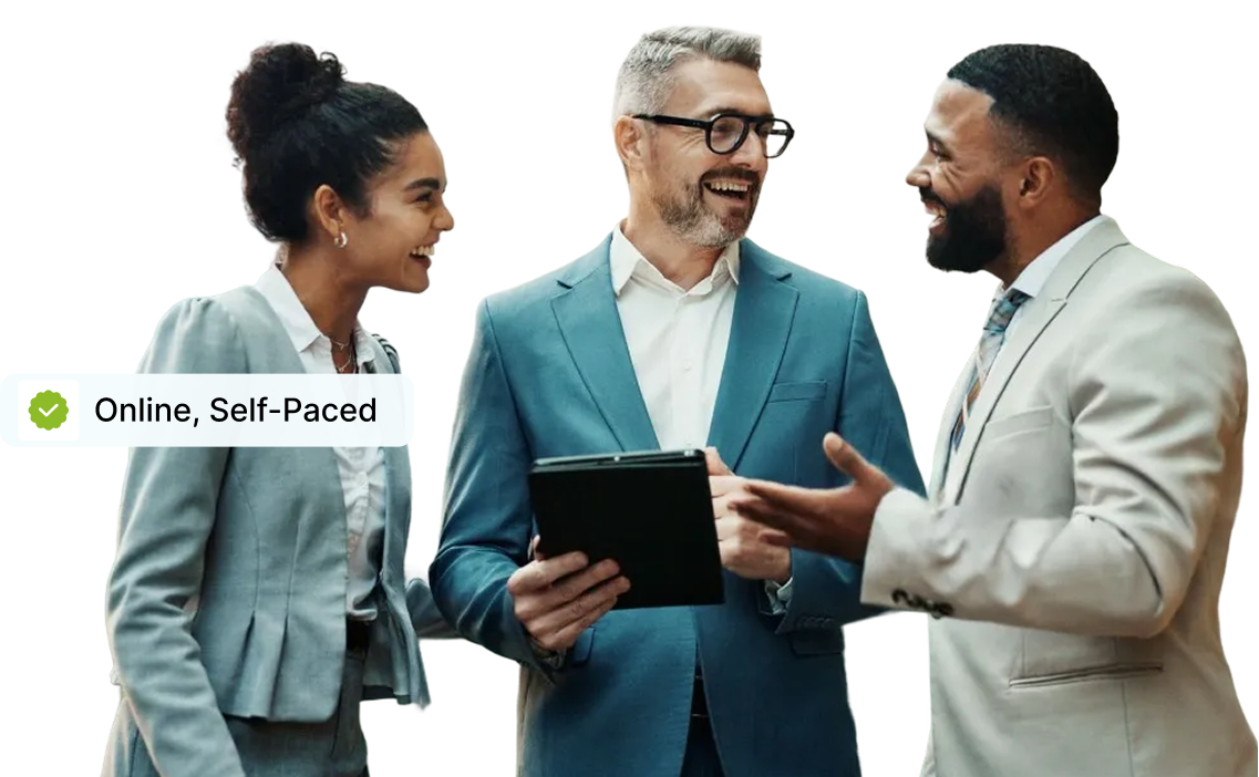Professionals talking together